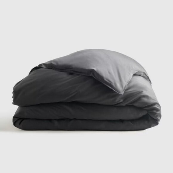 NWOT Quince Bamboo Queen Duvet Cover in Charcoal Grey